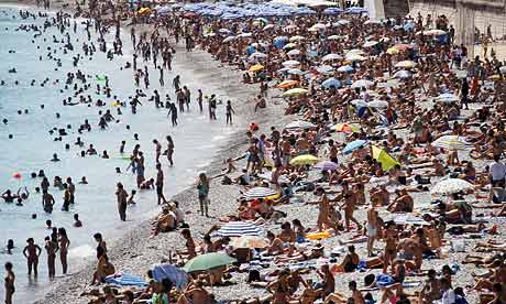 French Riviera beach, Nice France