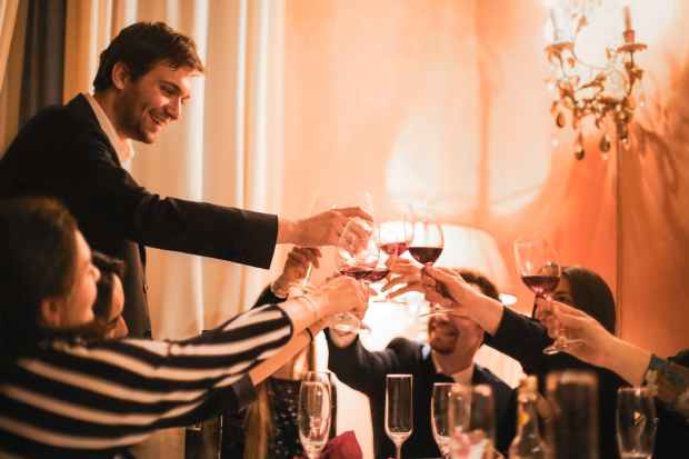 people toasting beverage glasses
