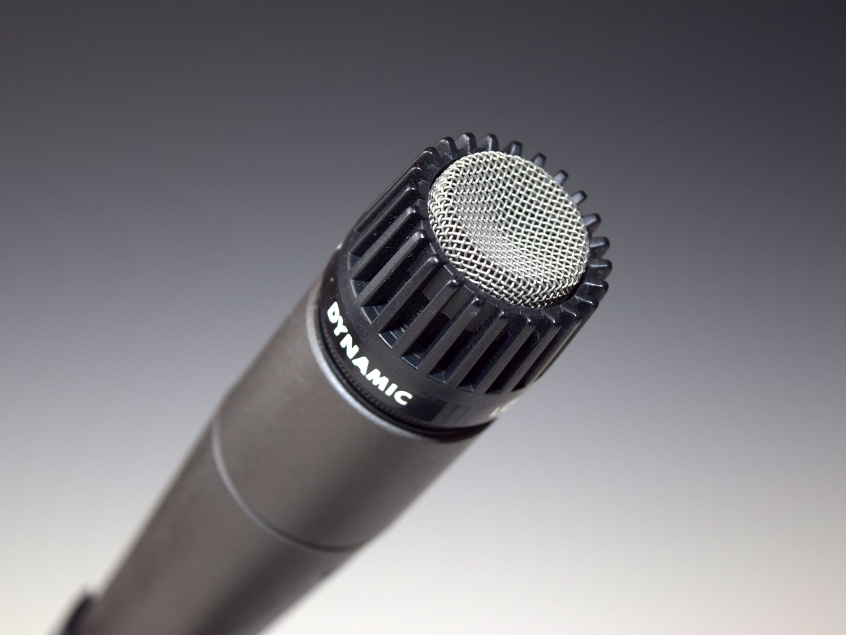 silver and black dynamic metal microphone