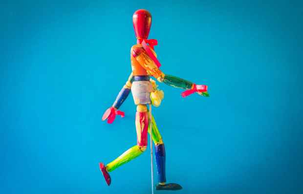 multicolored marionette doll