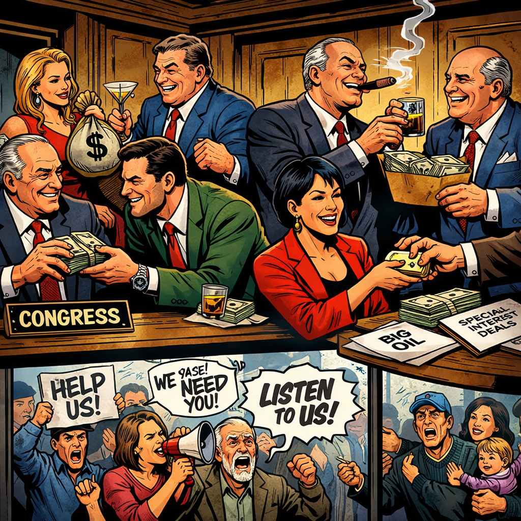 Congress members bribed by lobbyists ignoring constituents