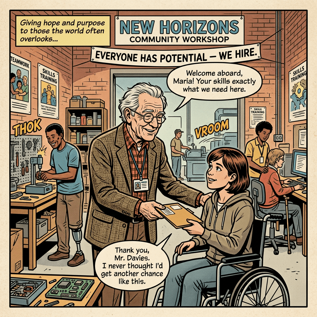 Old man gives jobs to disabled, forgotten people