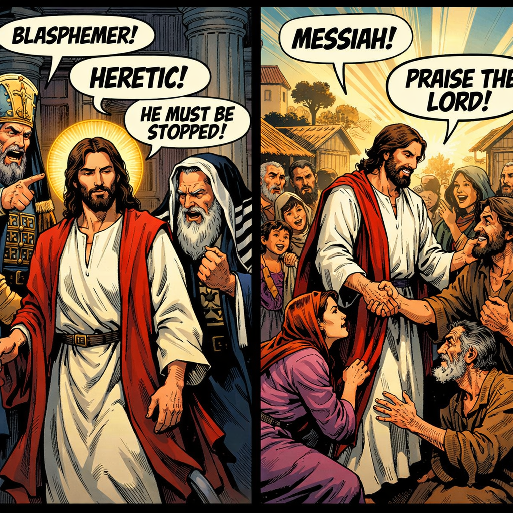 Religious elites oppose Christ, poor welcome him