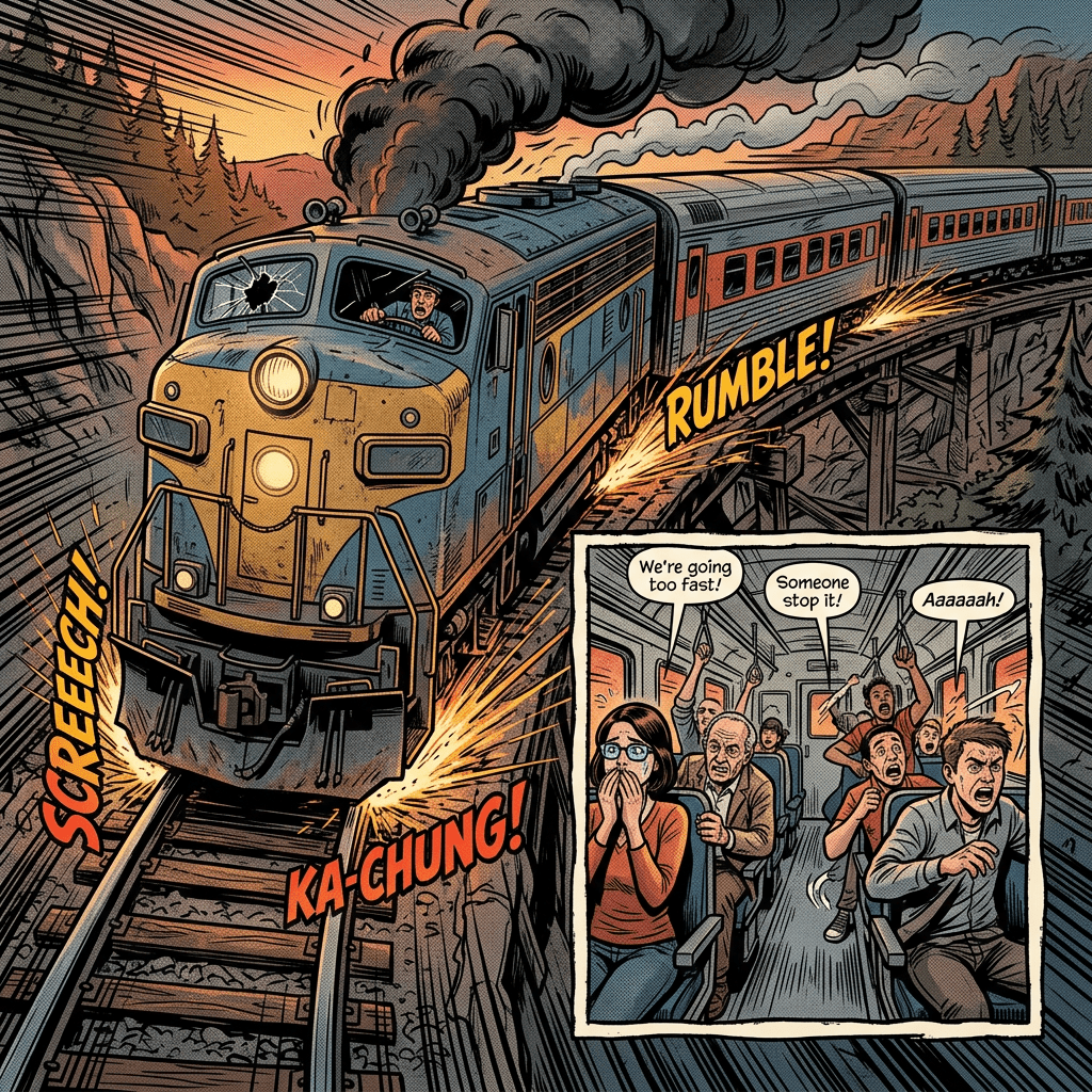 Train driven wildly; passengers fearful inside