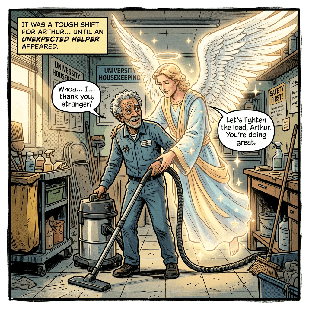 Guardian angel helps old man manage university housekeeping