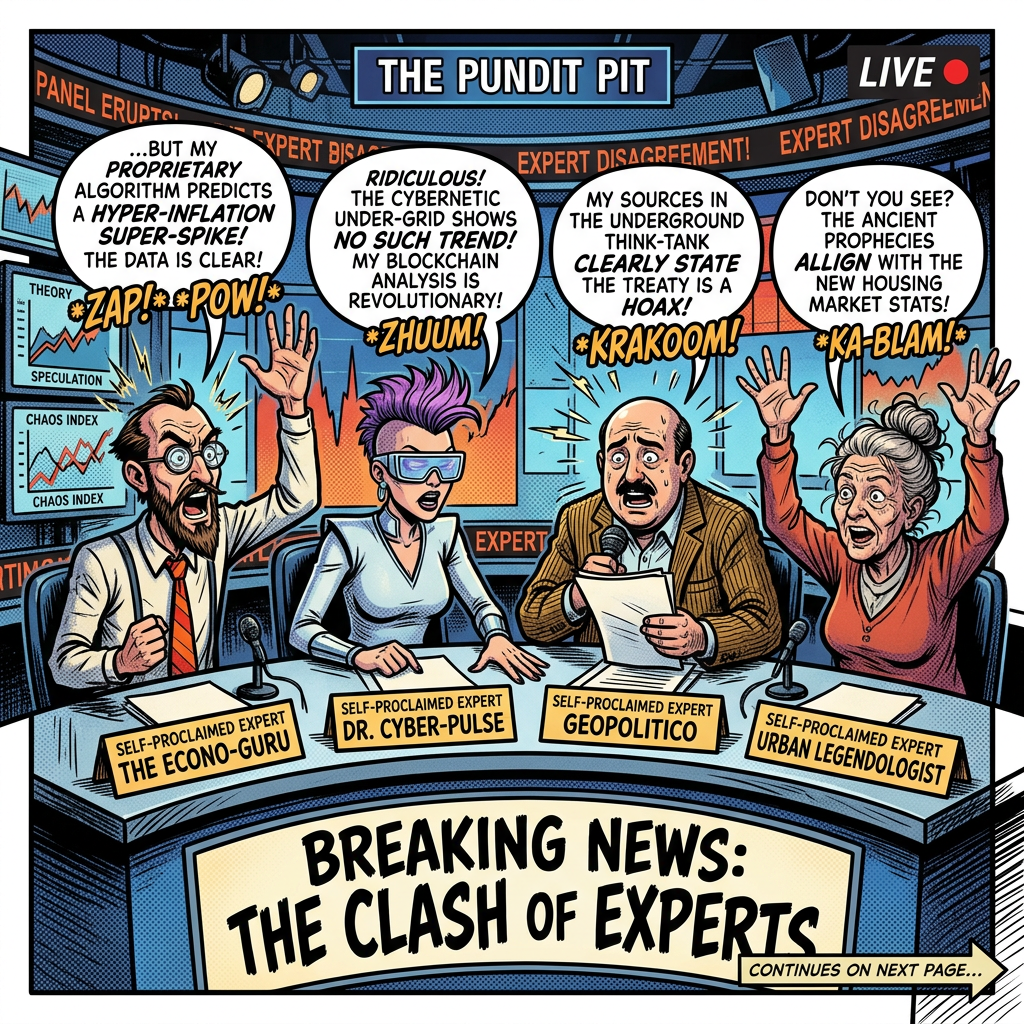 Self-proclaimed experts speaking at news panel