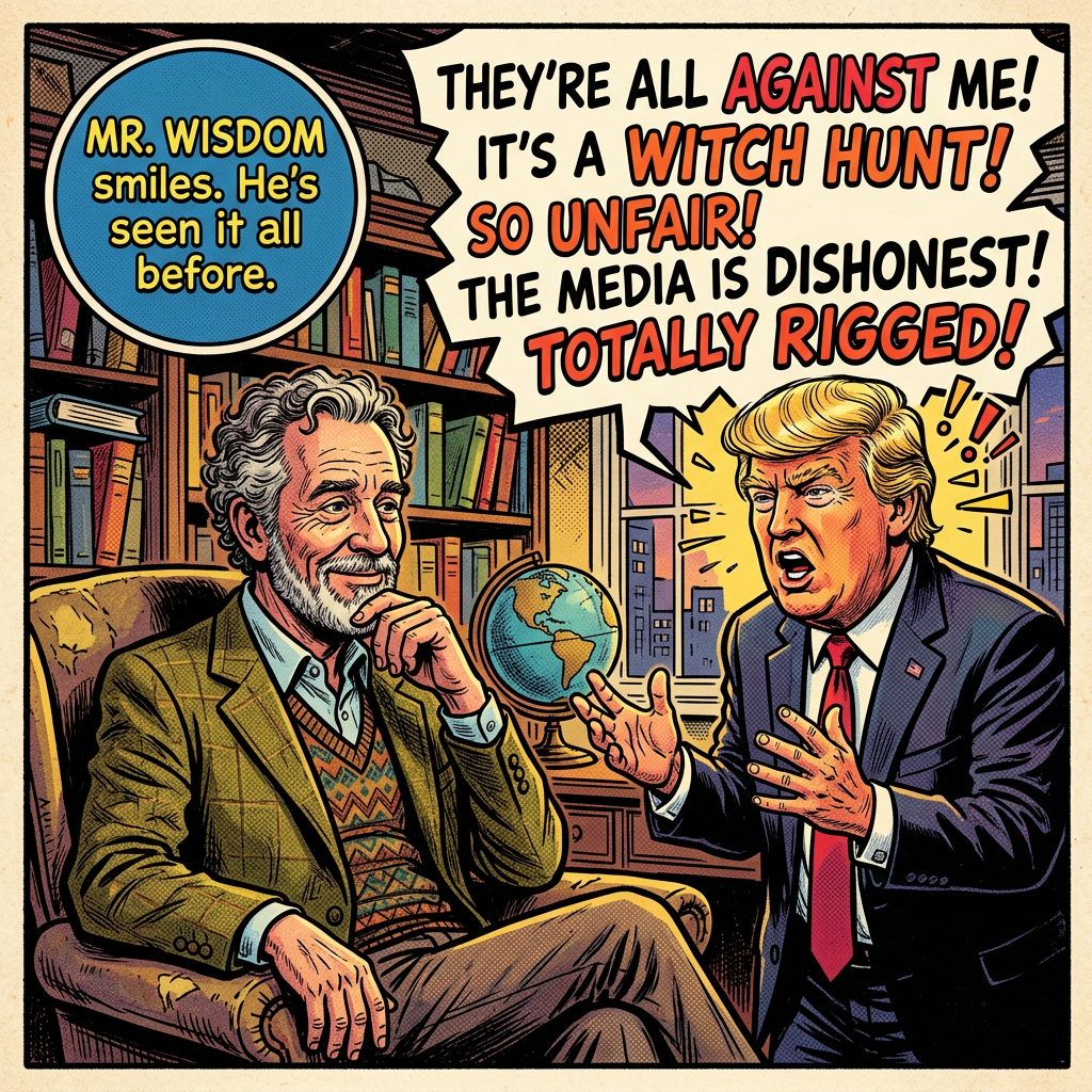 Mr Wisdom smiling at Trump's complaints