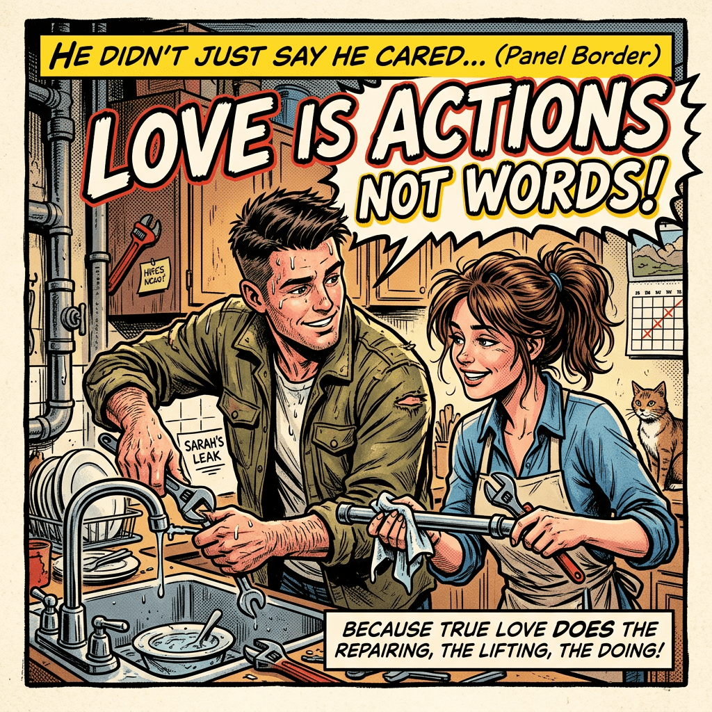 Love is actions not words scene