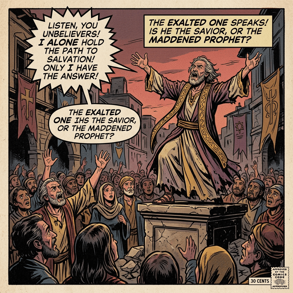Exalted preacher proclaims he alone has answer