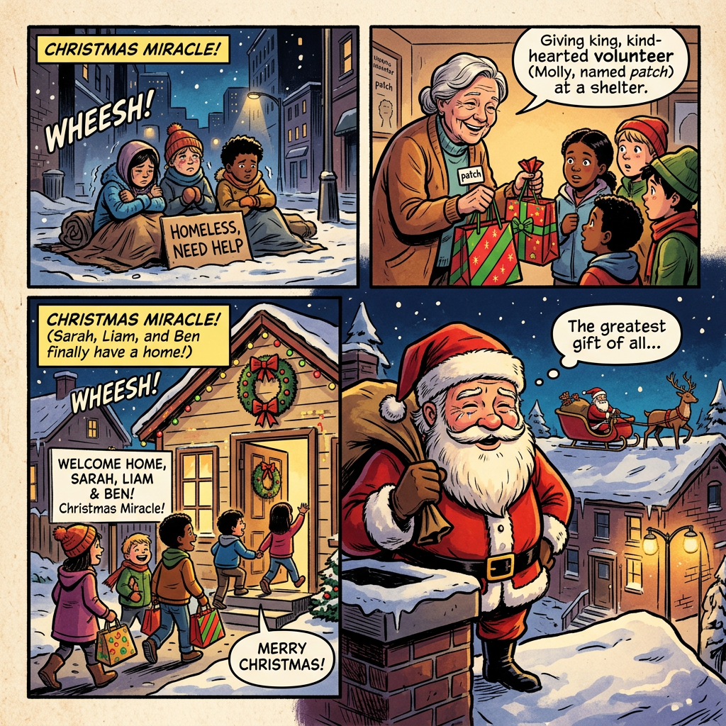 Santa watches homeless kids receive homes at Christmas