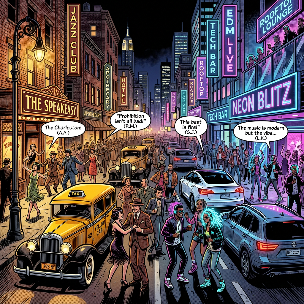Past and present coalesce into one night life