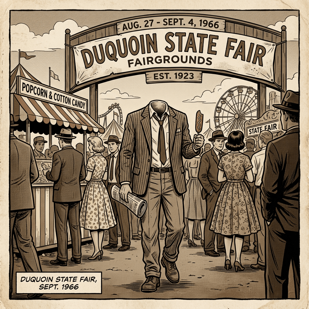Vintage poster advertising the DuQuoin State Fair, August 27 to September 4, 1966
