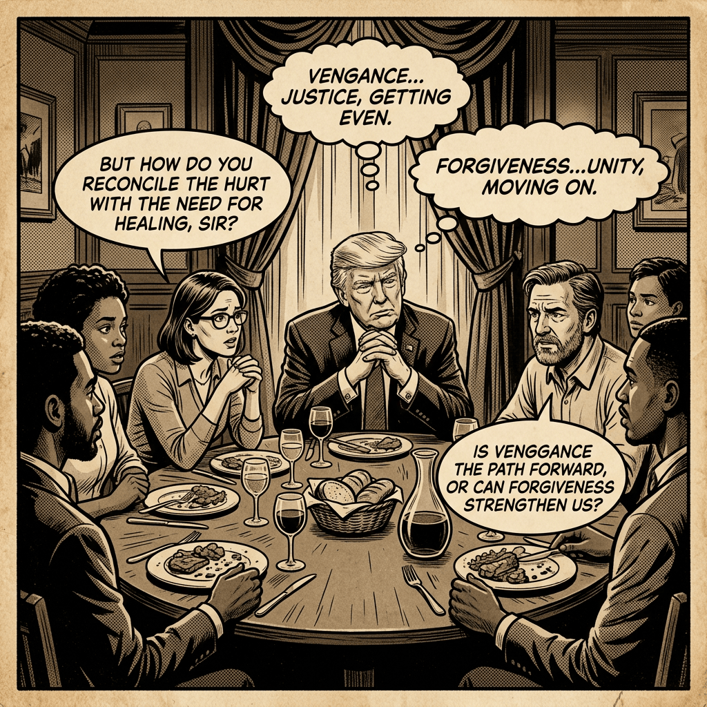 Trump dining with critics, choosing forgiveness