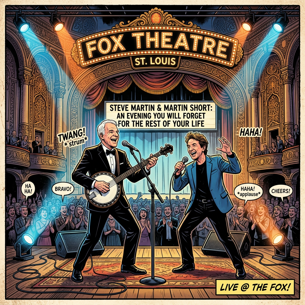 Steve Martin and Martin Short performing at Fox Theatre St. Louis