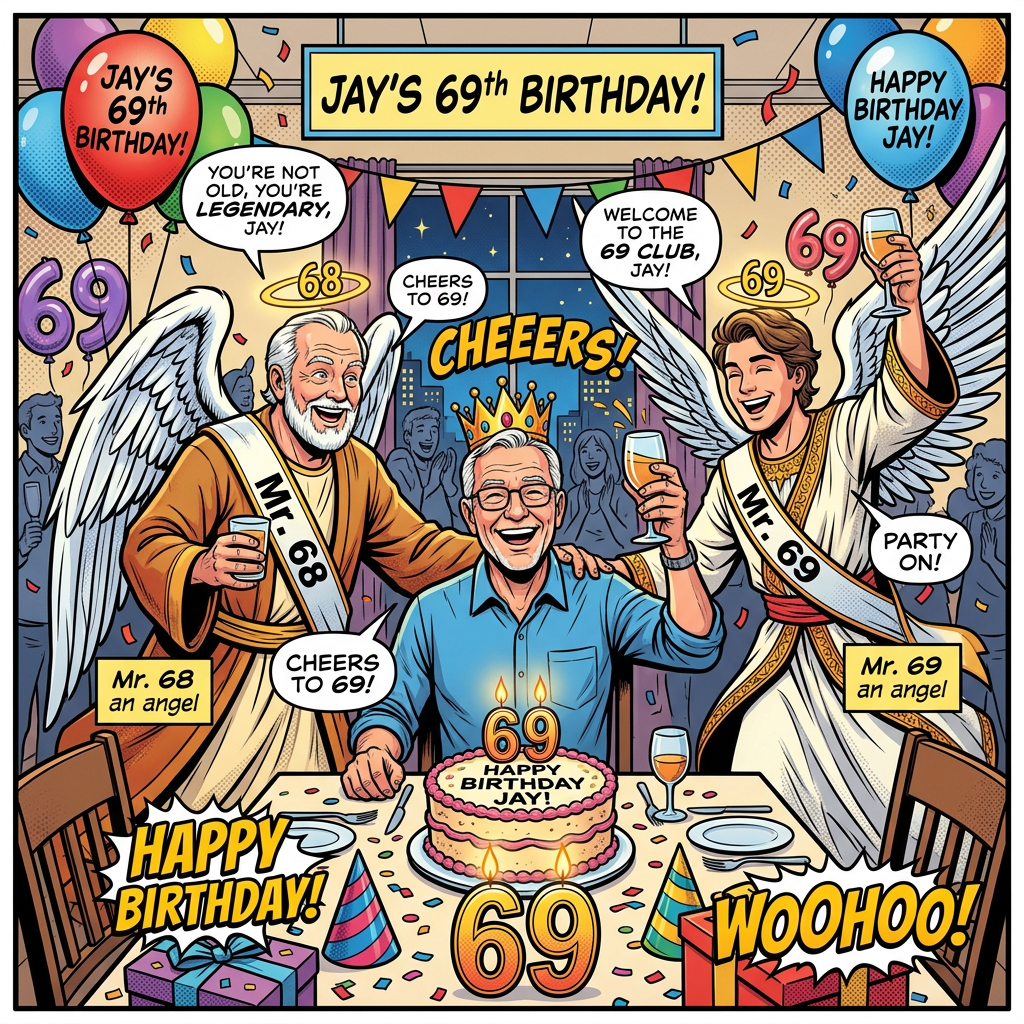 Jay celebrates his 69th birthday with angel guests